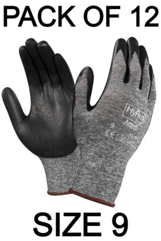 picture of Ansell 11-801 Hyflex Nitrile Foam Coated Grey Gloves - Pair - Size 9 - Pack of 12 - AN-11-801-9X12 - (AMZPK)