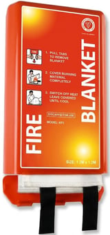 Picture of Premium K100 Double Barrier 1.2m x 1.2m Fire Blanket in Red Fire Chief Single Piece Moulded Pod Container - [HS-PCR2/K100] - (DISC-W)