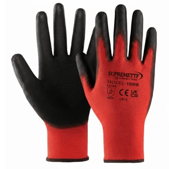 Picture of Red Nylon Or Polyester Knitted Liner Gloves - [HT-100RB]