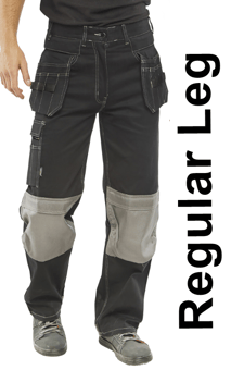 picture of Kington Multi Purpose Pocket Trousers Black - Regular Leg - BE-KMPTBL