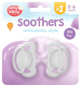 picture of Upsy Daisy Silicone Soothers 0 to 6 Months - 2 Pack - [OTL-313748]