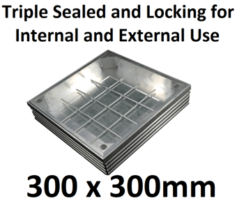 picture of Triple Sealed and Locking for Internal and External Use - Recessed Aluminium Cover - 300 x 300mm - [EGD-TSL-40-3030]