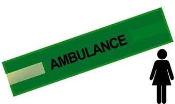picture of Green - Ladies Pre Printed Arm band - Ambulance - 10cm x 45cm - Single - [IH-ARMBAND-G-AMB-B-S]