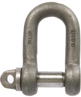 Picture of 0.6t WLL Self Colour Small Dee Shackle c/w Type A Screw Collar Pin - 3/8" X 1/2" - [GT-HTSDSC.6] - (HP)