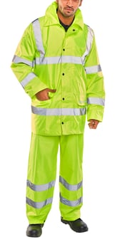 picture of Beeswift Hi-vis Lightweight Waterproof Suit - Saturn Yellow - BE-TS8SY