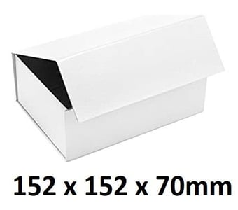 picture of Branded With Your Logo - Luxury Magnetic Gift Boxes - White Colour - 152 x 152 x 70mm - [IH-RJ-MGB152WHITE] - (HP)