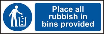 Picture of Spectrum Place all rubbish in bins provided - SAV(600 x 200mm - SCXO-CI-11378