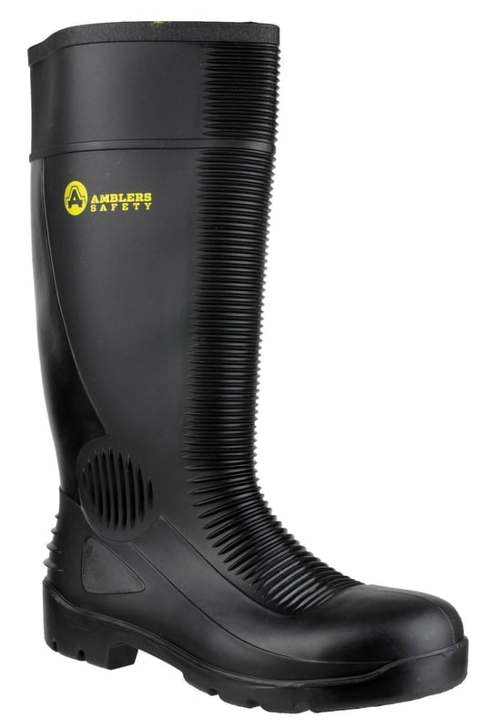 picture of Amblers FS100 Construction Black Safety Waterproof Wellington S5 SRA - FS-21233-33993