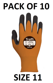 picture of TraffiGlove Morphic 3 Orange/Black Gloves - Size 11 - Pack of 10 - TS-TG3140-11X10 - (AMZPK2)