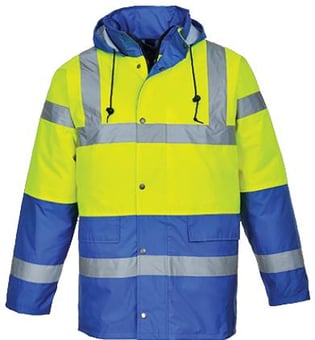 picture of Portwest - Hi-Vis Yellow/Royal Contrast Traffic Jacket - PW-S466YRB