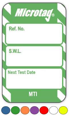 picture of Scafftag Microtag Safe Working Load Next Test Date Insert - Choice of Colours - SC-MTI