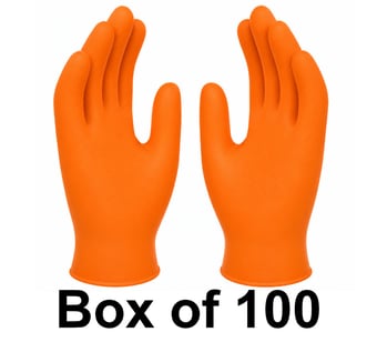 picture of Polyco GL201 Finite Orange Grip Heavy Duty Powder Free Nitrile Gloves - Box of 100 - [BM-GL201]