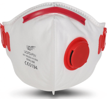 Picture of UCair Disposable FFP3 Fold Flat Mask With Exhalation Valve - Box of 10 - [UC-UCFD-P3V]