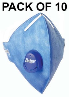 picture of Drager X-Plore 1710V FFP1 Fold Flat Valved Mask - Pack of 10 - [BL-750545]