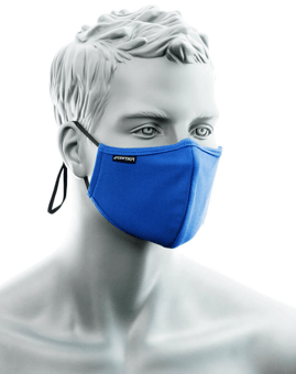 Picture of Portwest - CV35 - 3-Ply Reusable Anti-Microbial Fabric Face Mask with Nose Band - Royal Blue - Pack of 25 - [PW-CV35RBR] - (DISC-R)