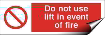 picture of Lift Fire Sign LARGE - 600 X 200Hmm - Self Adhesive Vinyl - [AS-PR114-SAV]