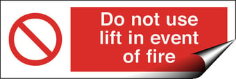 picture of Lift Fire Sign LARGE - 600 X 200Hmm - Self Adhesive Vinyl - [AS-PR114-SAV]