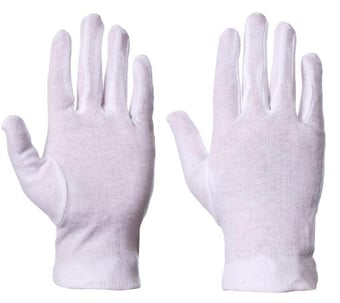 Picture of Supertouch 10” Forchette Fitted Cotton Inspection Gloves - Ladies Size - Pair - [ST-25503]