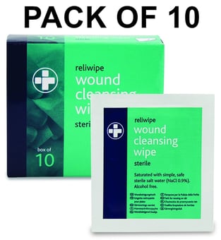 picture of Reliwipe - Wound Cleansing Wipes - Alcohol-Free - Pack of 10 - [RL-740-10]