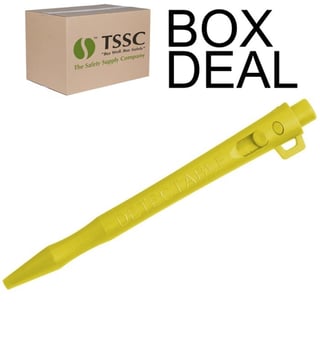 picture of Detectamet Detectable Retractable HD Pen Blue Ink - Yellow Housing - LY - Box Deal 100 Pieces - [IH-DT101I01C55PA03]
