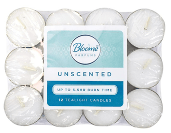 Picture of White Tealights Unscented 12 Pack - [OTL-322419]