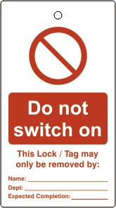 picture of Spectrum Lockout tags – Do not switch on - (Single sided 10 pack) - SCXO-CI-LOK099