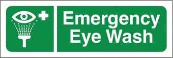 picture of First Aid Signs - Emergency Eye Wash LARGE - 300 X 200Hmm - Rigid Plastic - [AS-SA97A-RP]