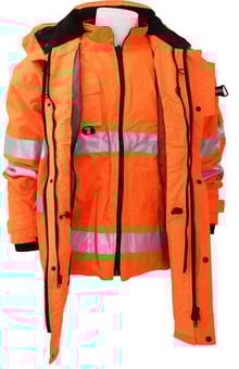 Picture of Yoko Hi-Vis Orange Multi-Function 7in1 Jacket - BT-HVP711-OR