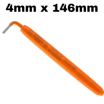 picture of Boddingtons Electrical Insulated Angled Allen Keys - 4mm x 146mm - [BD-116304] - (DISC-R)