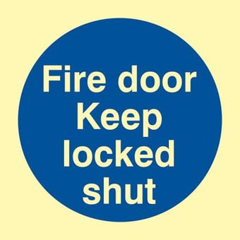 Picture of Spectrum Fire Door Keep Locked Shut - PHS 100 x100mm - [SCXO-CI-17133]