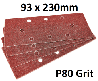 picture of Amtech 10pc 1/3 Sanding Sheet - P80 Grit 93 x 230mm - [DK-V4005]