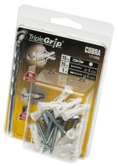 Picture of Cobra White Triple Grip 4mm - 15 Pack - [MX-171RE]