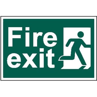 picture of Fire Exit Sign - Running Man Right - 300 x 150Hmm - Rigid Plastic - [AS-SA27-RP]