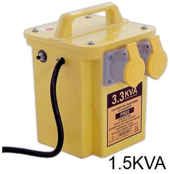picture of 1.5 KVA STEP DOWN Site Transformer- From 240V Mains Electricity to110V - 2x16A Outlets - [HC-T1.5KVA2X16]