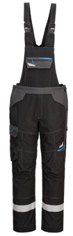 picture of Portwest FR405 - WX3 FR Bib and Brace Black - PW-FR405BKR