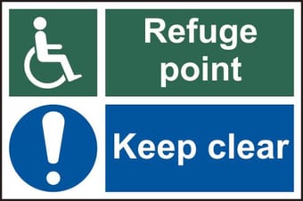 picture of Spectrum Refuge point Keep clear – PVC 300 x 200mm - SCXO-CI-1537
