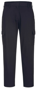 Picture of Portwest - S233 - Women's Stretch Cargo Trouser - Black - Cotton - 255g - Regular Leg - PW-S233BKR