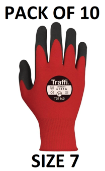 picture of TraffiGlove Morphic 1 MicroDex Ultra Coating Gloves - Size 7 - Pack of 10 - TS-TG1140-7X10 - (AMZPK2)