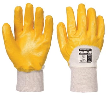 picture of Portwest A330 Nitrile Light Yellow Knitwrist Gloves - PW-A330YER