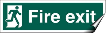 picture of Fire Exit Sign - Man on Left - 600 x 150Hmm LARGE - Self Adhesive Vinyl - [AS-SA26-SAV]
