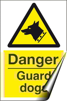 Picture of Danger Guard Dogs Sign - 200 x 300Hmm - Self Adhesive Vinyl [AS-WA89-SAV]