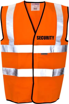 Picture of Value SECURITY Printed Front and Back in Black - Hi Visibility Vest  - Orange - Class 2 EN20471 CE Hi-Visibility - ST-35281