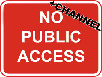 picture of Street Signs - No Public Access With Fixing Channel - FIXING CLIPS REQUIRED - 300 x 450Hmm - Reflective - 3mm Aluminium - [AS-TR189C-ALU]