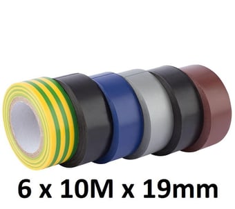 picture of Mixed Colours Insulation Tape to BSEN60454/Type2 - 6 x 10M x 19mm - [DO-90086]