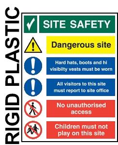 picture of Site Safety / Dangerous / PPE / Report / Access / Children Sign - 1mm Rigid Plastic - 600 x 800 - [AS-MU305R]