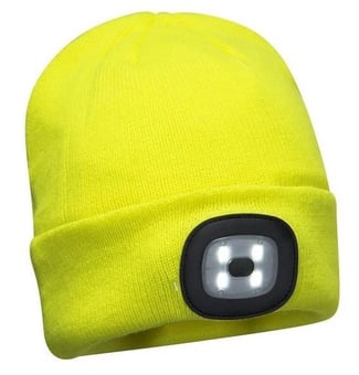picture of Portwest - Yellow Beanie LED Head Light USB Rechargeable - [PW-B029YER]