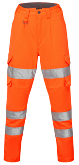 Picture of Beckamoor EcoViz CL 2 Stretch Womens Poly/Cotton Cargo Trousers Orange - Regular Leg - LE-CL04-O-R