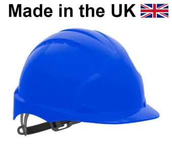 picture of JSP - The All New EVO2  Blue Safety Helmet - Standard Peak with OneTouch 3D Adjustment Slip Ratchet Harness - [JS-AJE030-000-500]