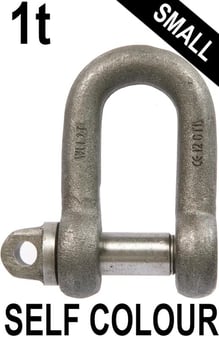 picture of 1t WLL Self Colour Small Dee Shackle c/w Type A Screw Collar Pin - 1/2" X 5/8" - [GT-HTSDSCI]