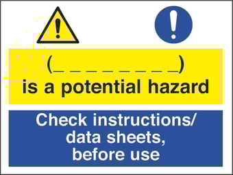 Picture of (____) is a Potential Hazard Check Instructions Sign - 400 X 300Hmm - Rigid Plastic - [AS-CO7-RP]